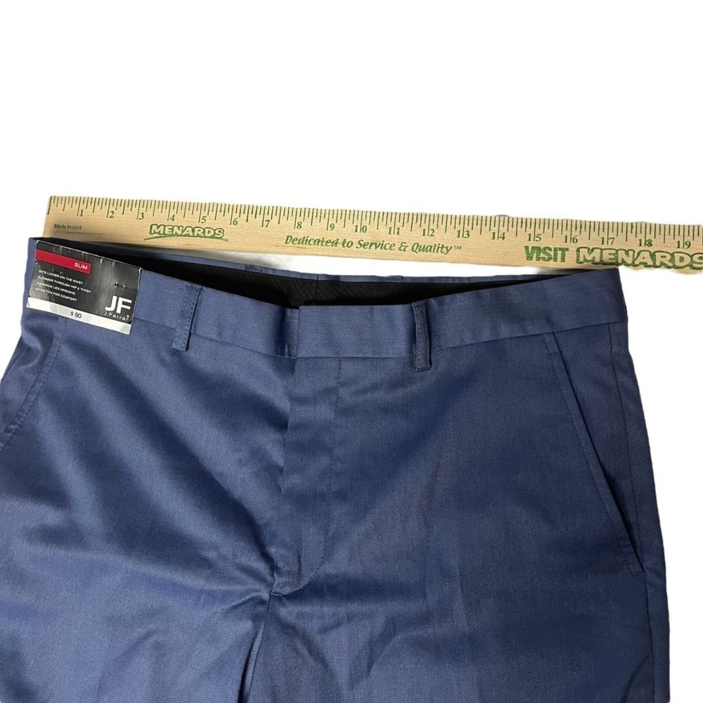 J. Ferrar Men's 34X32 Flat Front Dress Pants‎ Light Blue Twill Office Business - Picture 6 of 8